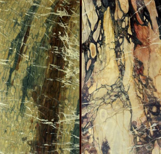 Marbled panels by Kenneth Denton